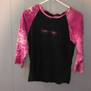Hot pink and black biker tye dye Harley Davidson